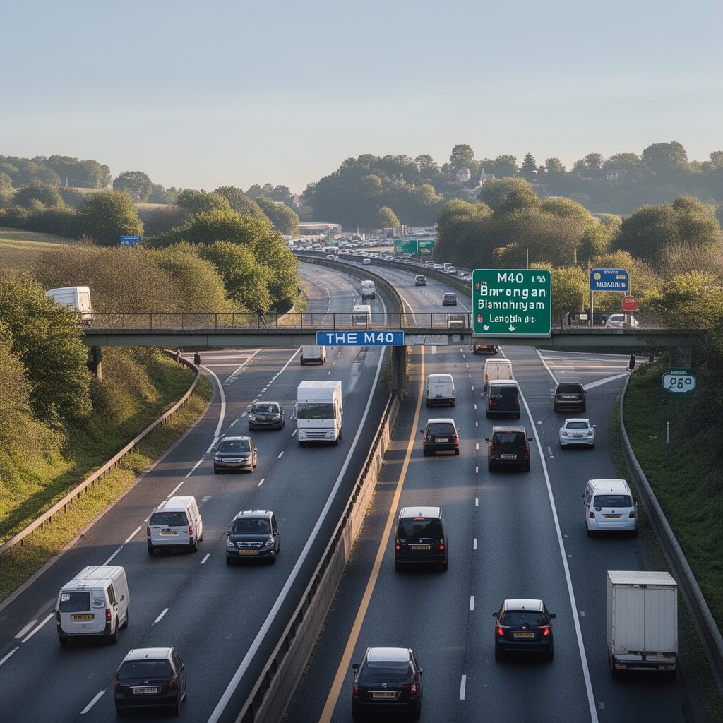 AI-generated illustration of M40 motorway