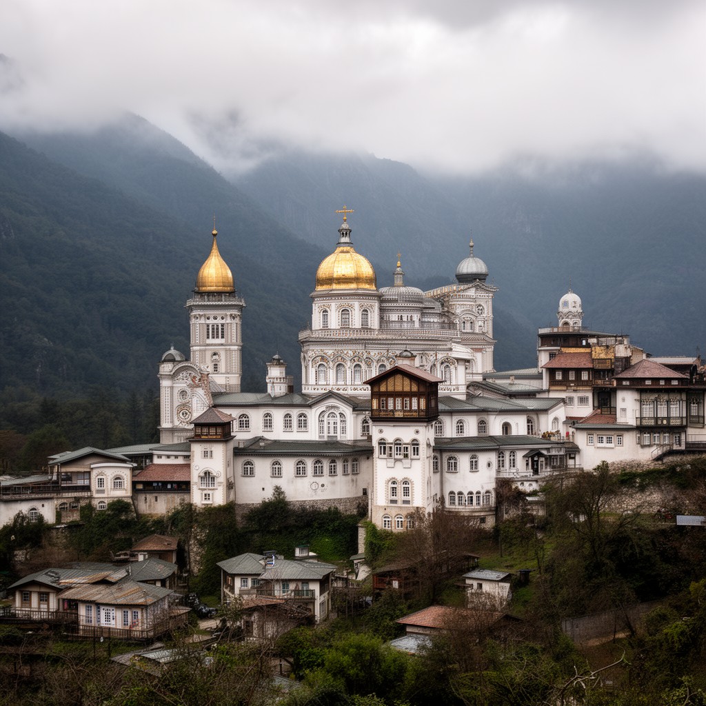 AI-generated illustration of St. Panteleimon Monastery