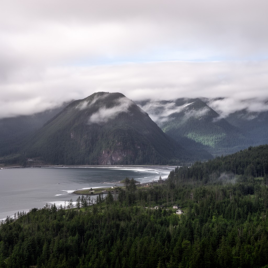 AI-generated illustration of Olympic Peninsula