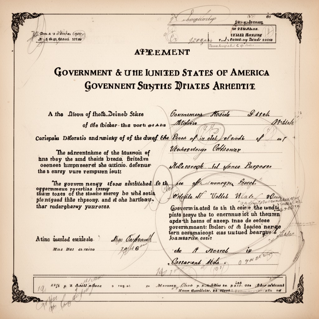 AI-generated illustration of Agreement between the Government of the United States of America and the Government of the United Kingdom of Great Britain and Northern Ireland for Cooperation on the Uses of Atomic Energy for Mutual Defence Purposes