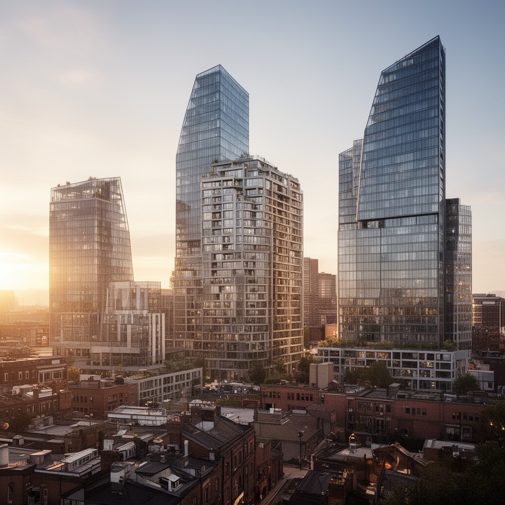 AI-generated illustration of Deansgate Square development