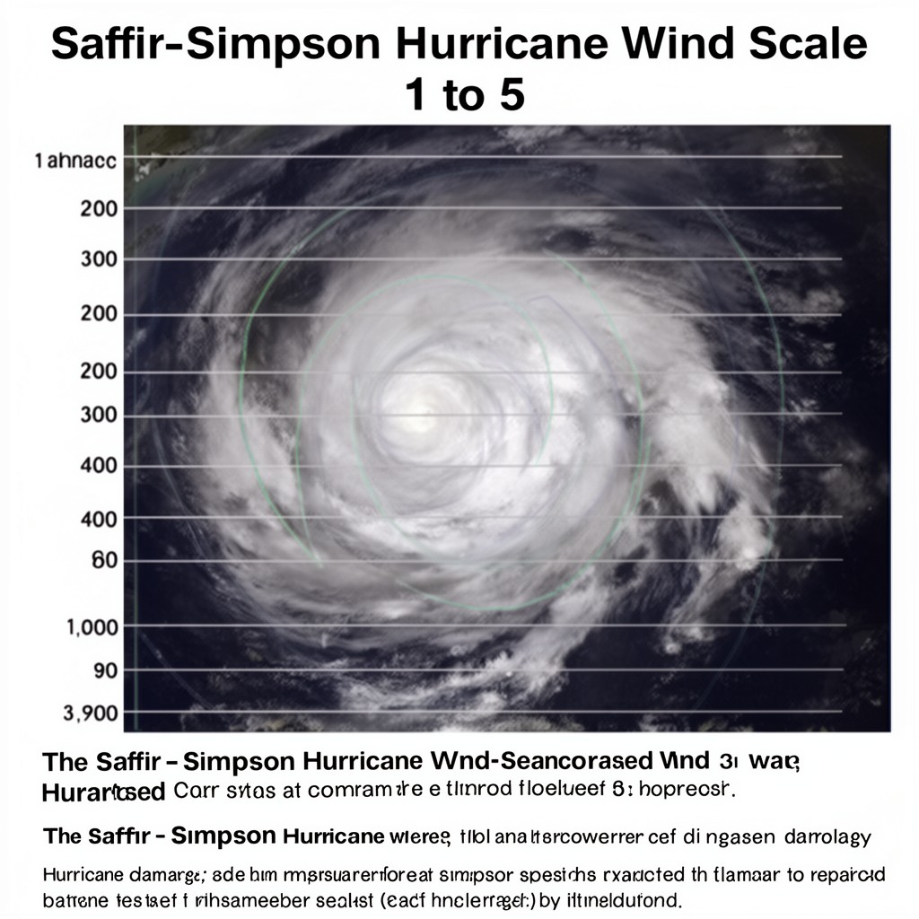 AI-generated illustration of Saffir–Simpson Hurricane Wind Scale