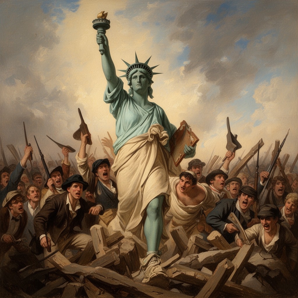 AI-generated illustration of Liberty Leading the People