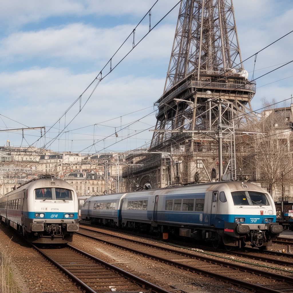 AI-generated illustration of Paris–Marseille railway