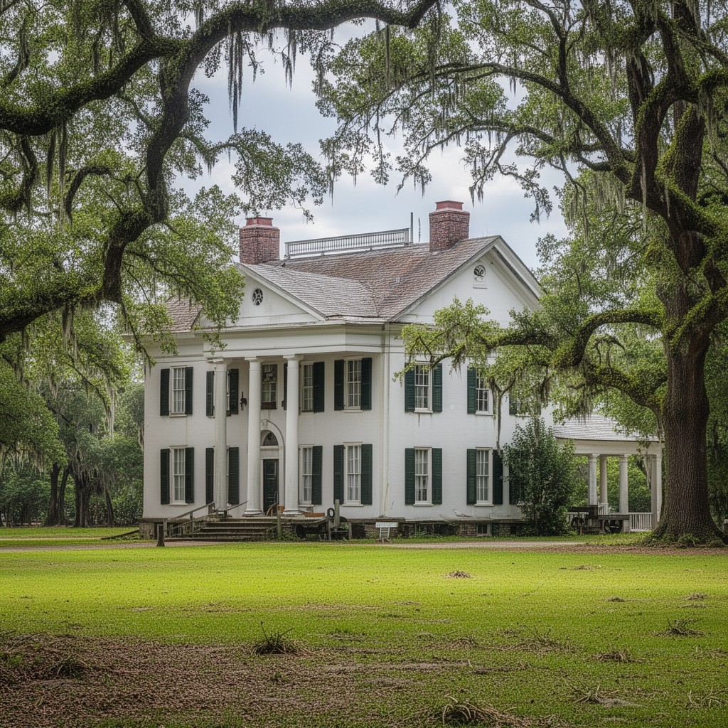 AI-generated illustration of Mulberry Grove Plantation, near Savannah, Georgia