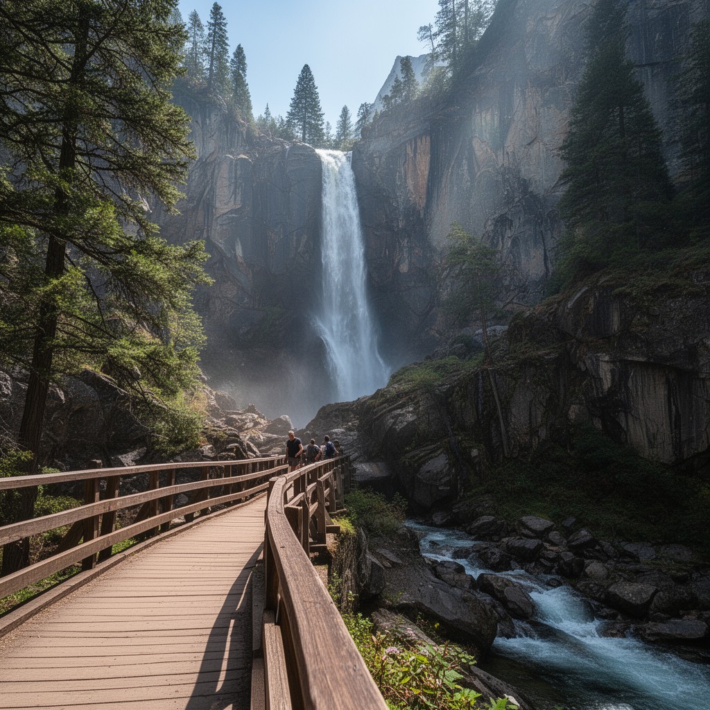 AI-generated illustration of Vernal Fall Footbridge