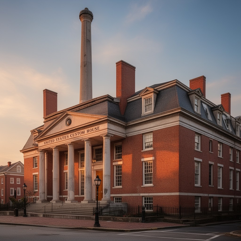 AI-generated illustration of United States Custom House in Salem