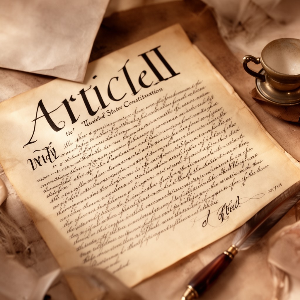 AI-generated illustration of Article II of the United States Constitution