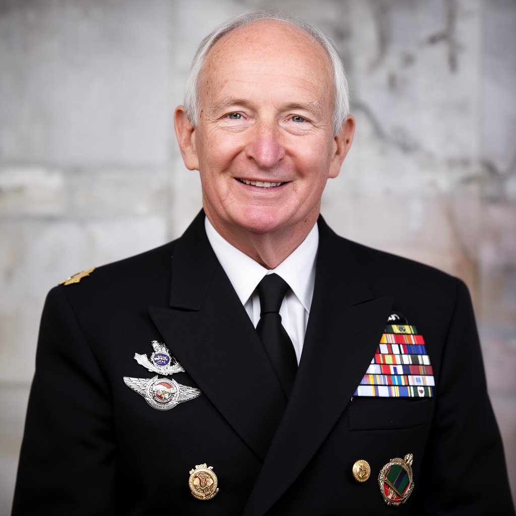 AI-generated illustration of Admiral Sandy Woodward