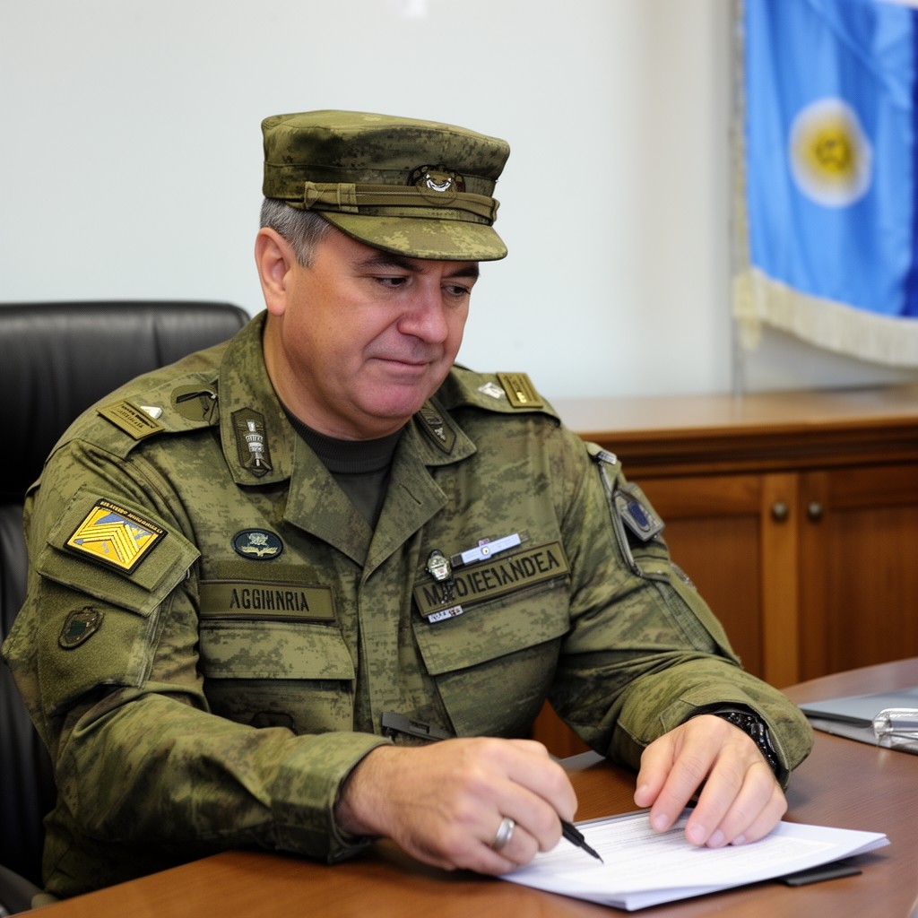 AI-generated illustration of General Mario Menéndez
