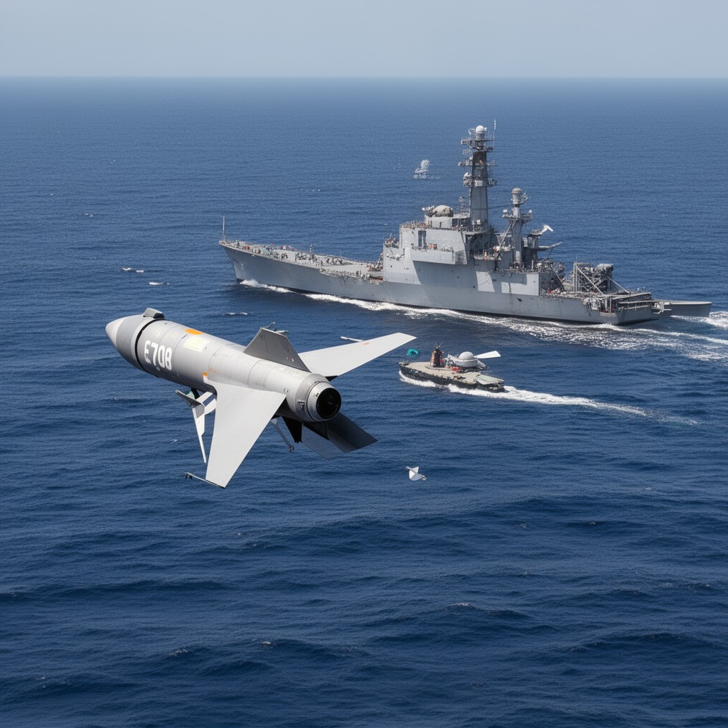 AI-generated illustration of Exocet anti-ship missile