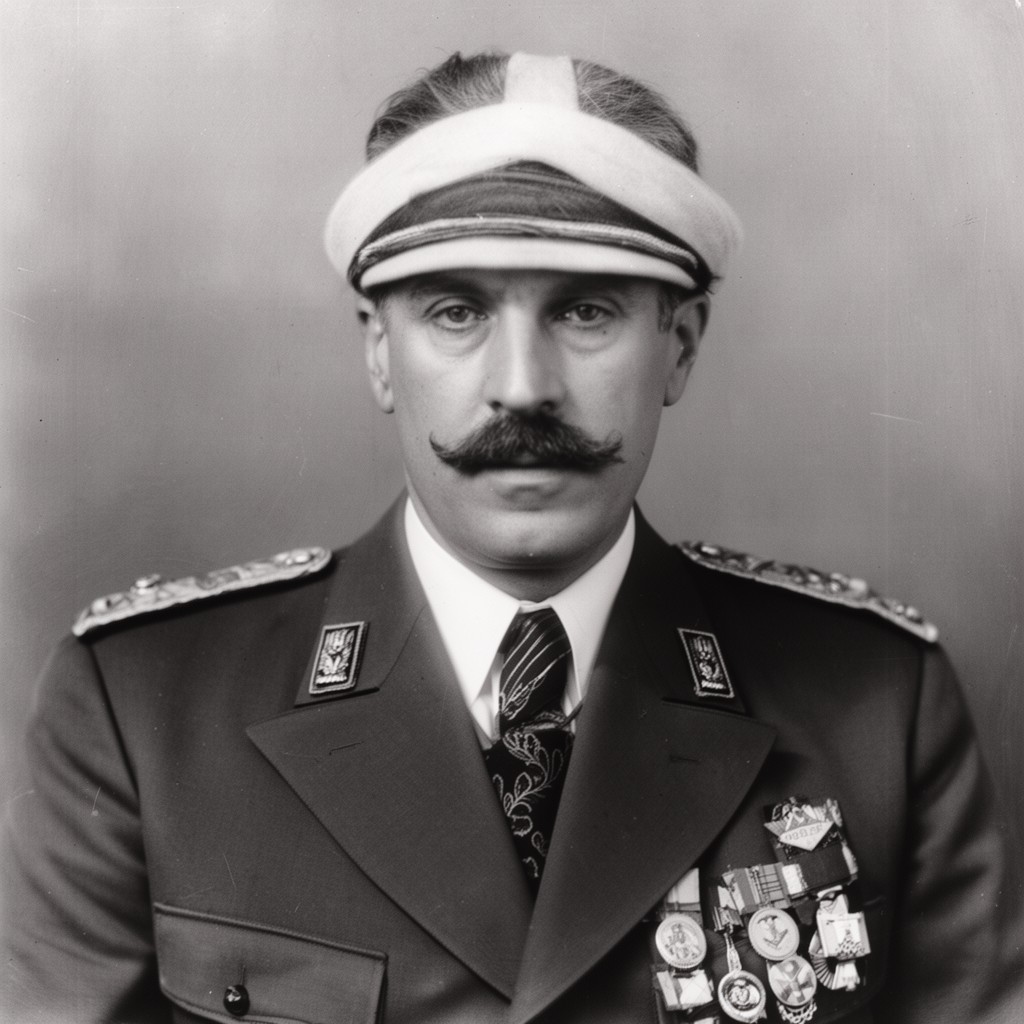 AI-generated illustration of Regent Miklós Horthy