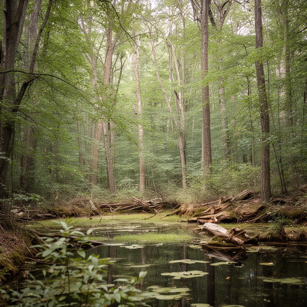 AI-generated illustration of Devil’s Den Preserve