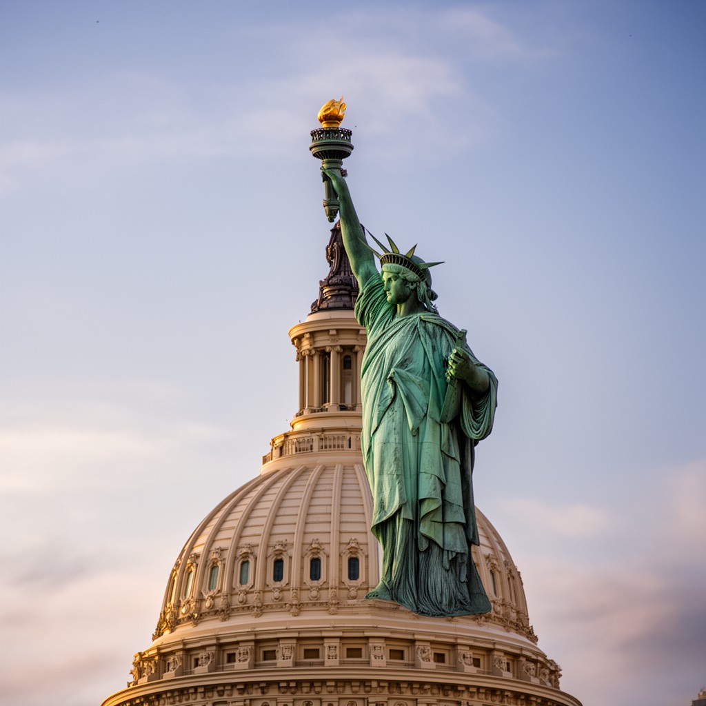 AI-generated illustration of Statue of Freedom