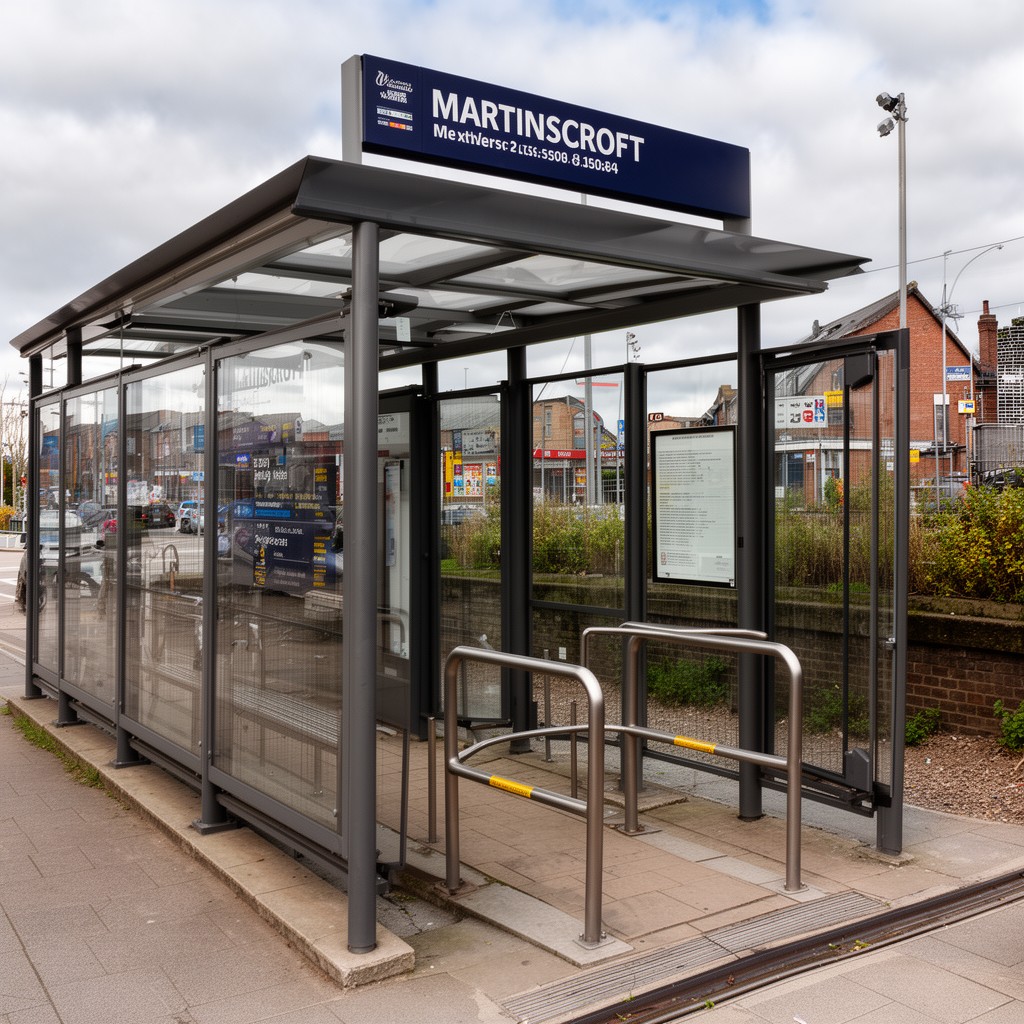 AI-generated illustration of Martinscroft tram stop