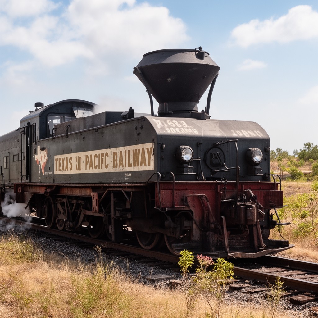 AI-generated illustration of Texas and Pacific Railway