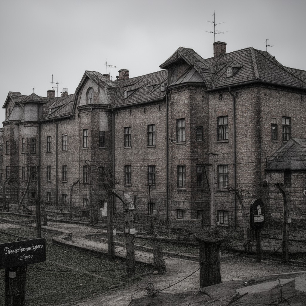 AI-generated illustration of Theresienstadt concentration camp