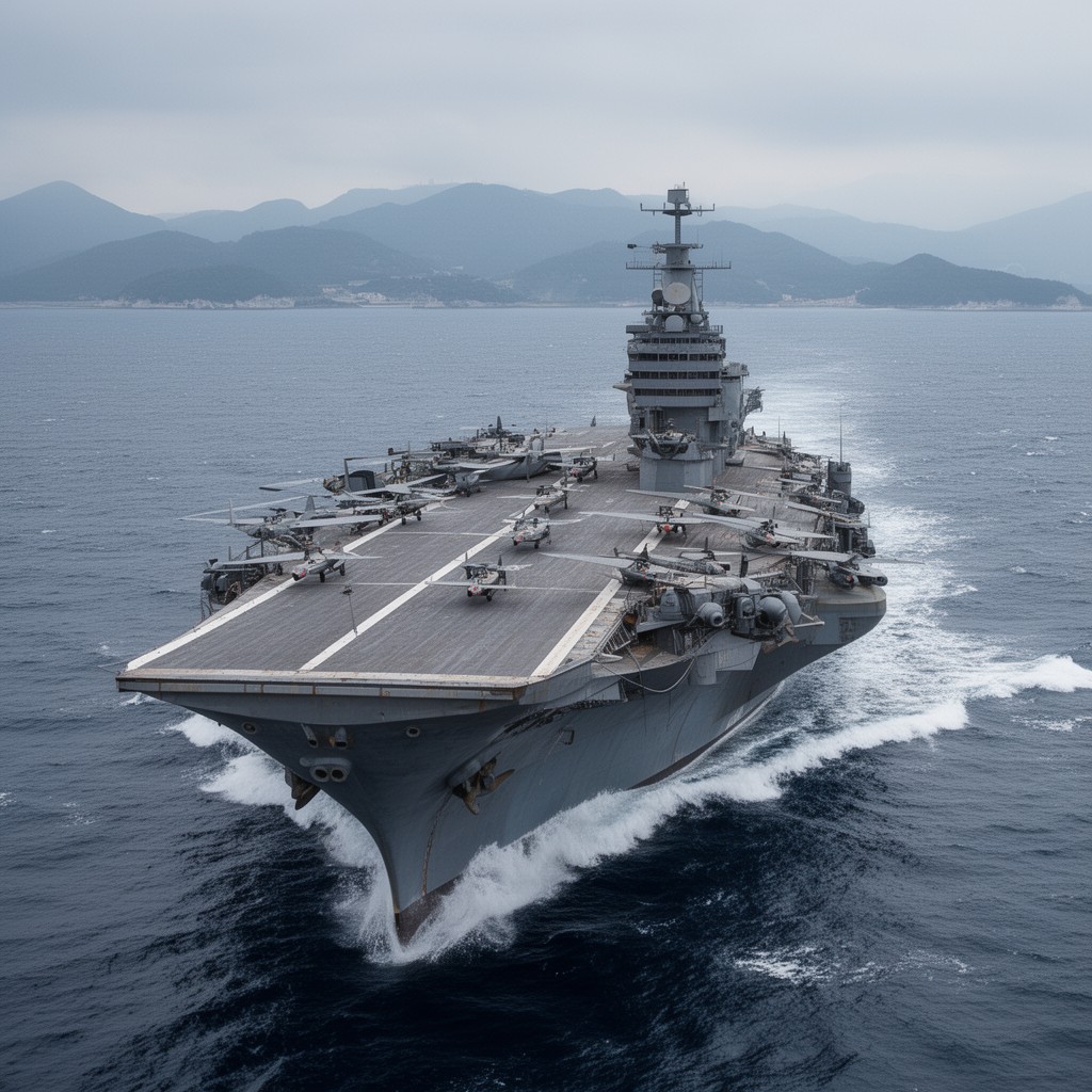 AI-generated illustration of Hiryū-class aircraft carrier