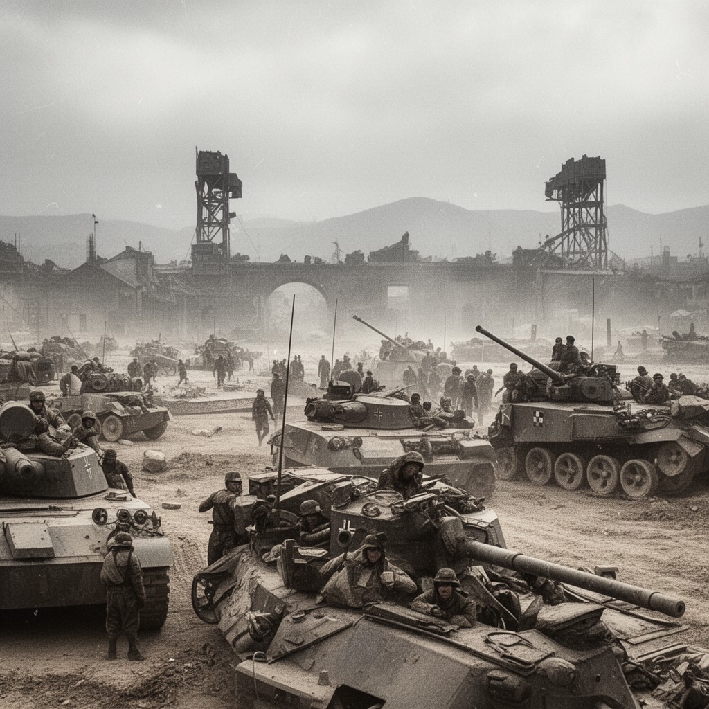 AI-generated illustration of German 21st Panzer Division (nearby)
