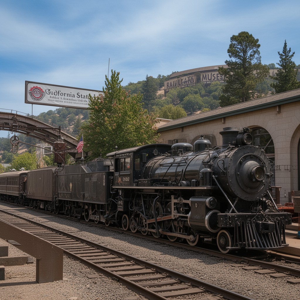 AI-generated illustration of California State Railroad Museum