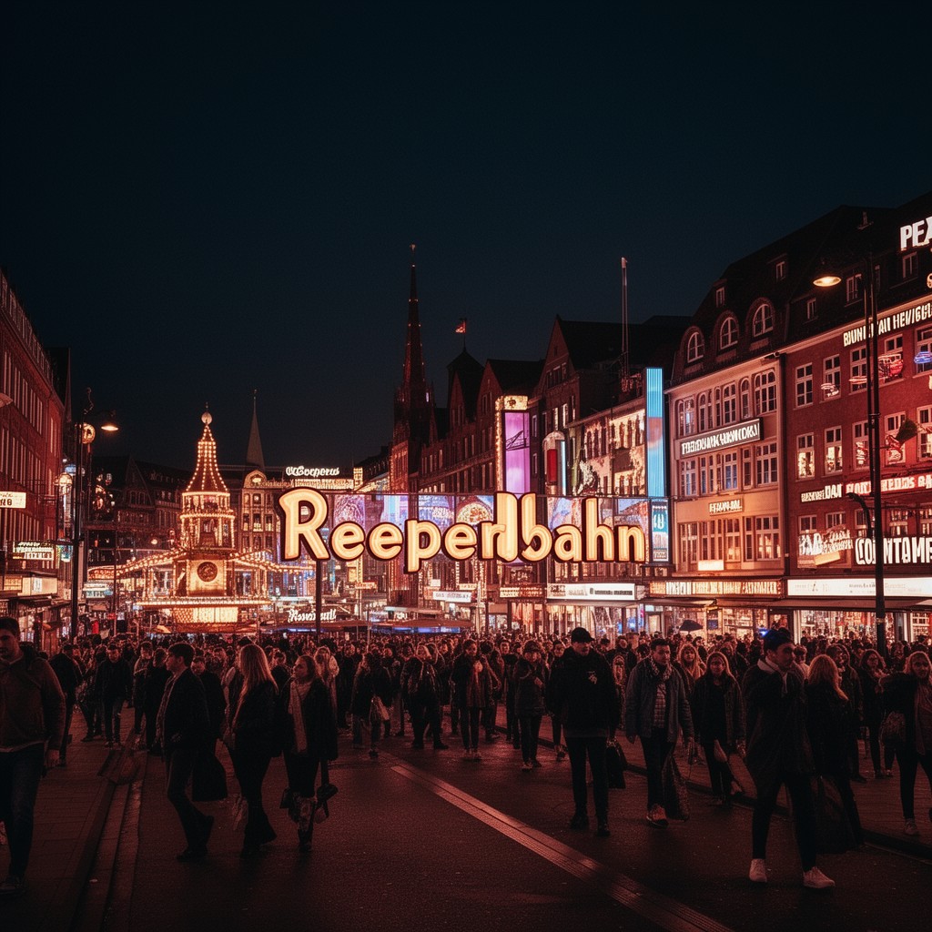 AI-generated illustration of Reeperbahn entertainment district