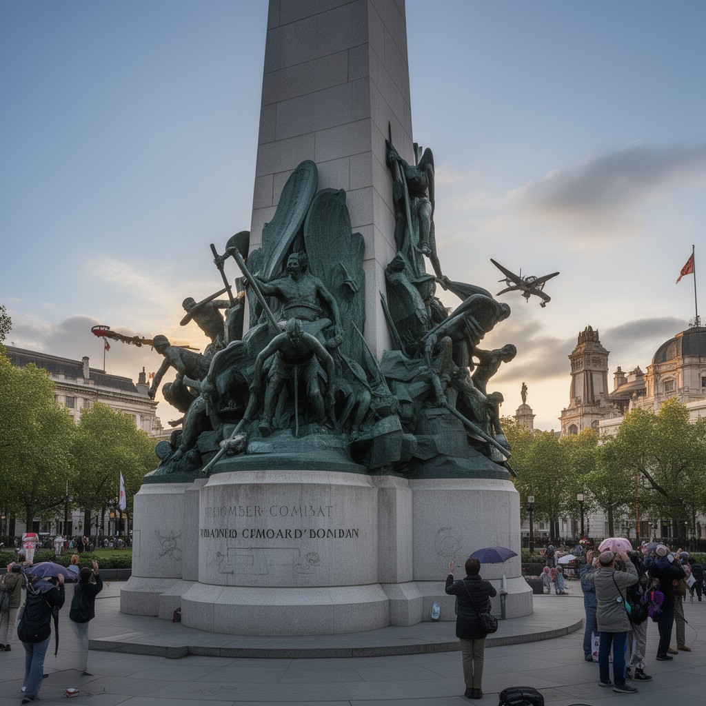 AI-generated illustration of Bomber Command Memorial, London