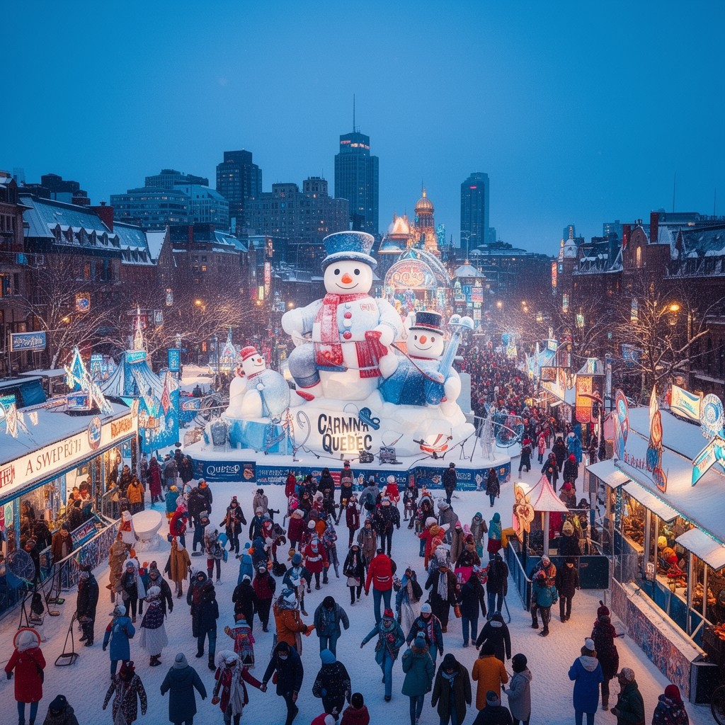 AI-generated illustration of Quebec Winter Carnival