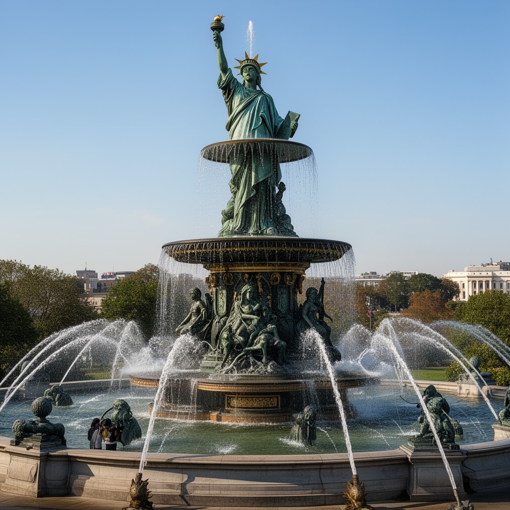 AI-generated illustration of Bartholdi Fountain