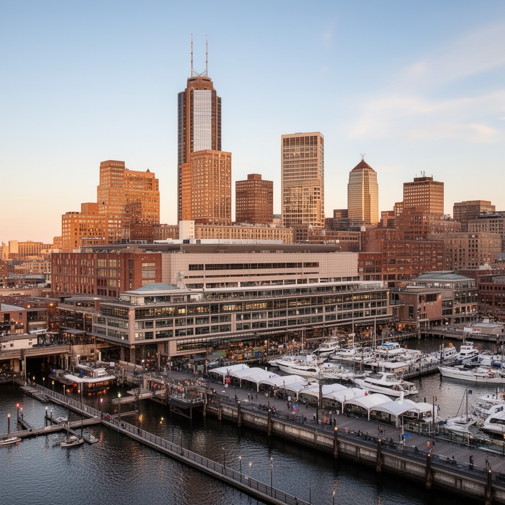 AI-generated illustration of World Trade Center Boston