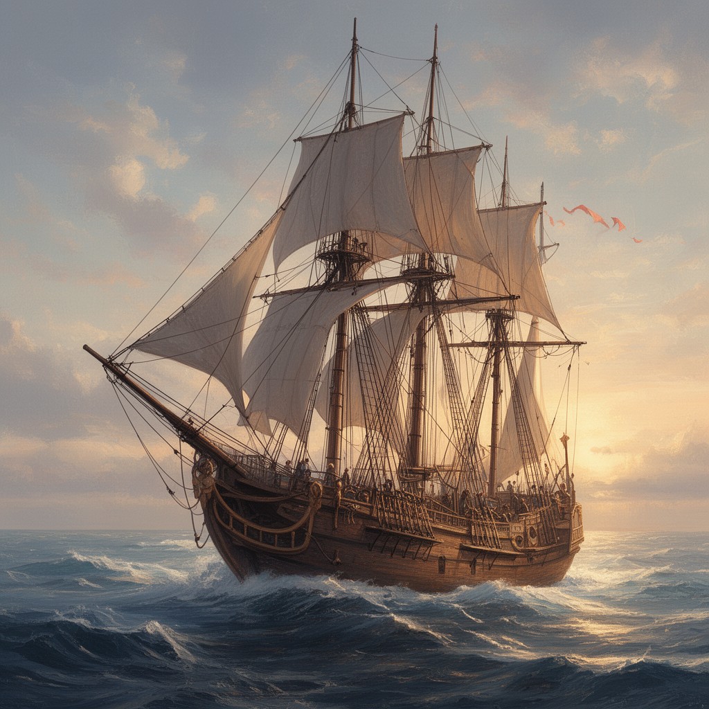 AI-generated illustration of HMS Discovery
