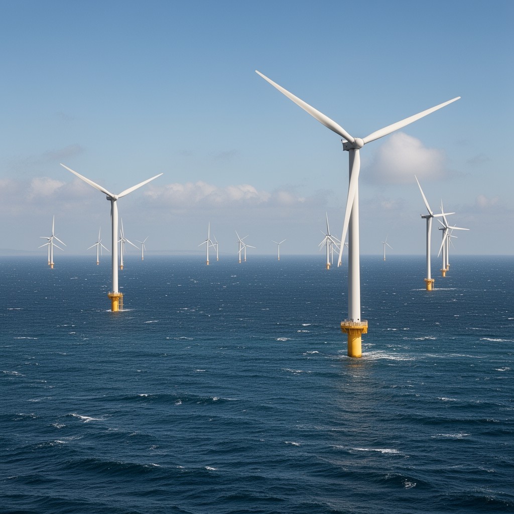 AI-generated illustration of Robin Rigg Offshore Wind Farm