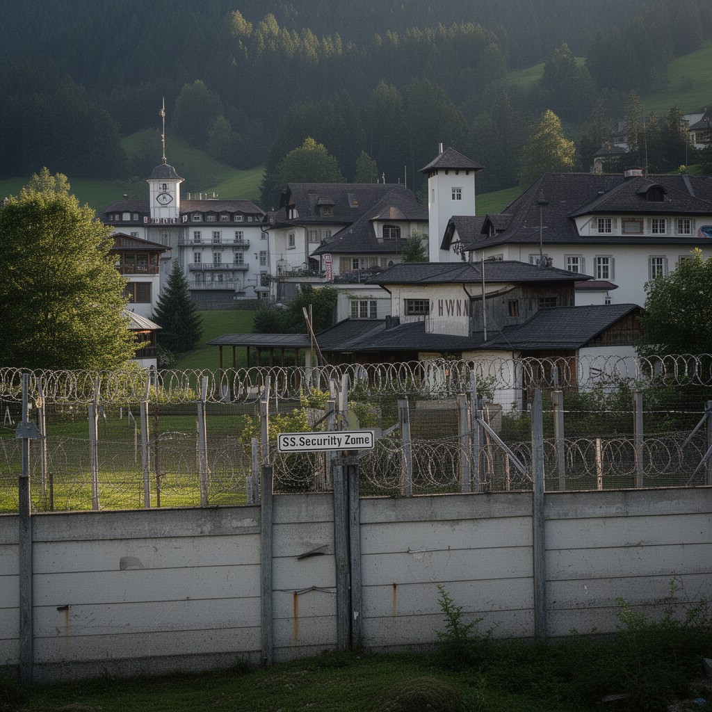 AI-generated illustration of SS security zone at Obersalzberg