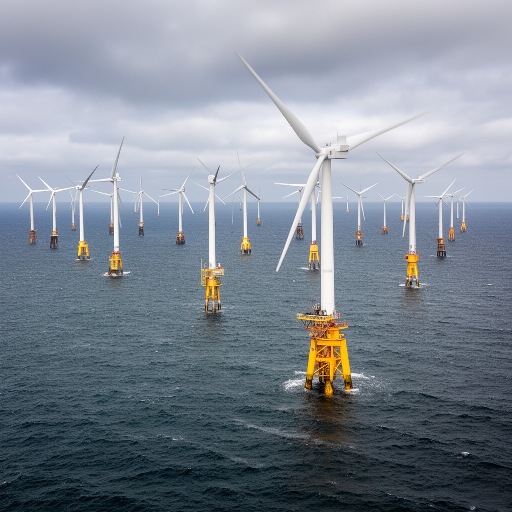 AI-generated illustration of Ormonde Offshore Wind Farm