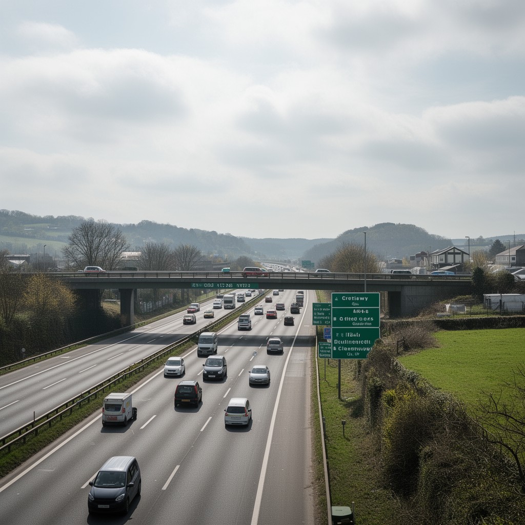 AI-generated illustration of A46 road