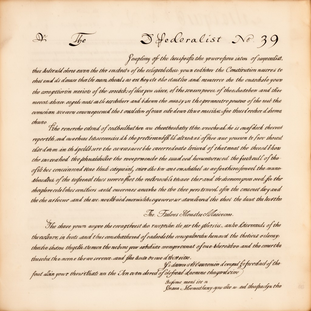 AI-generated illustration of The Federalist No. 39