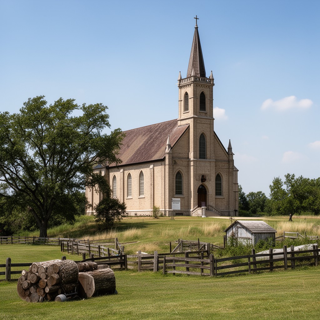 AI-generated illustration of Church of Christ (Temple Lot)