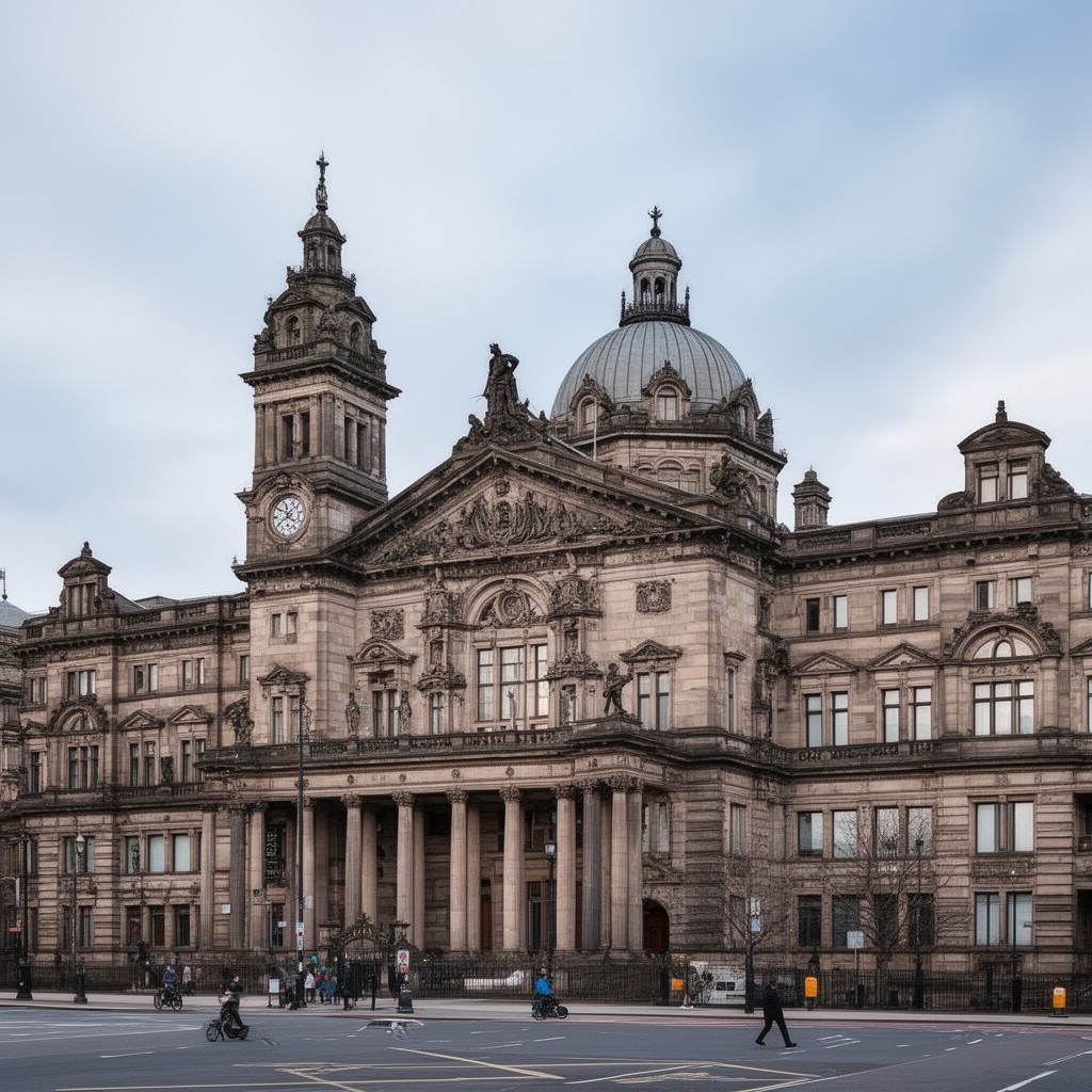 AI-generated illustration of Glasgow City Chambers