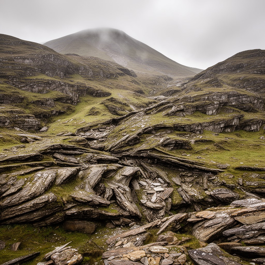 AI-generated illustration of Southern Uplands terrane