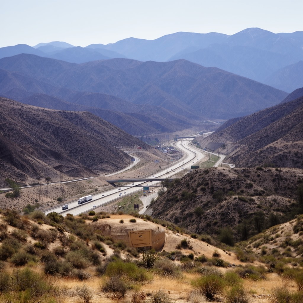 AI-generated illustration of Cajon Pass