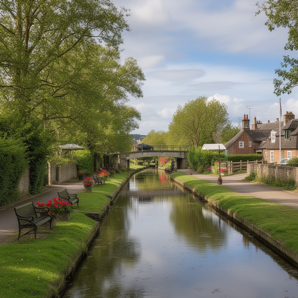 AI-generated illustration of Rufford Branch of the Leeds and Liverpool Canal
