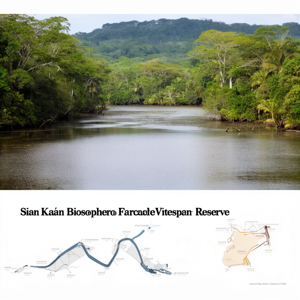 AI-generated illustration of Sian Ka'an Biosphere Reserve
