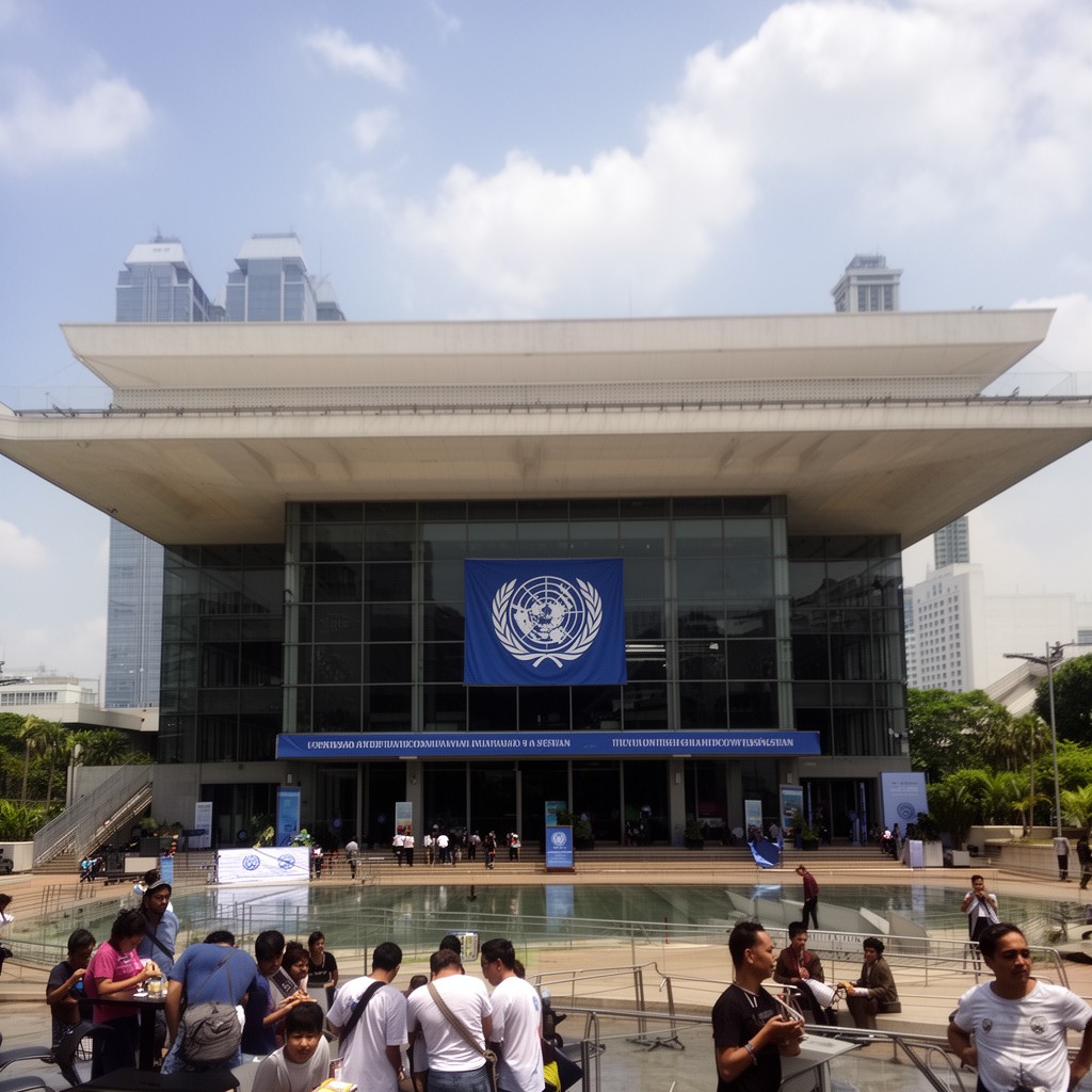 AI-generated illustration of United Nations Conference Centre in Bangkok