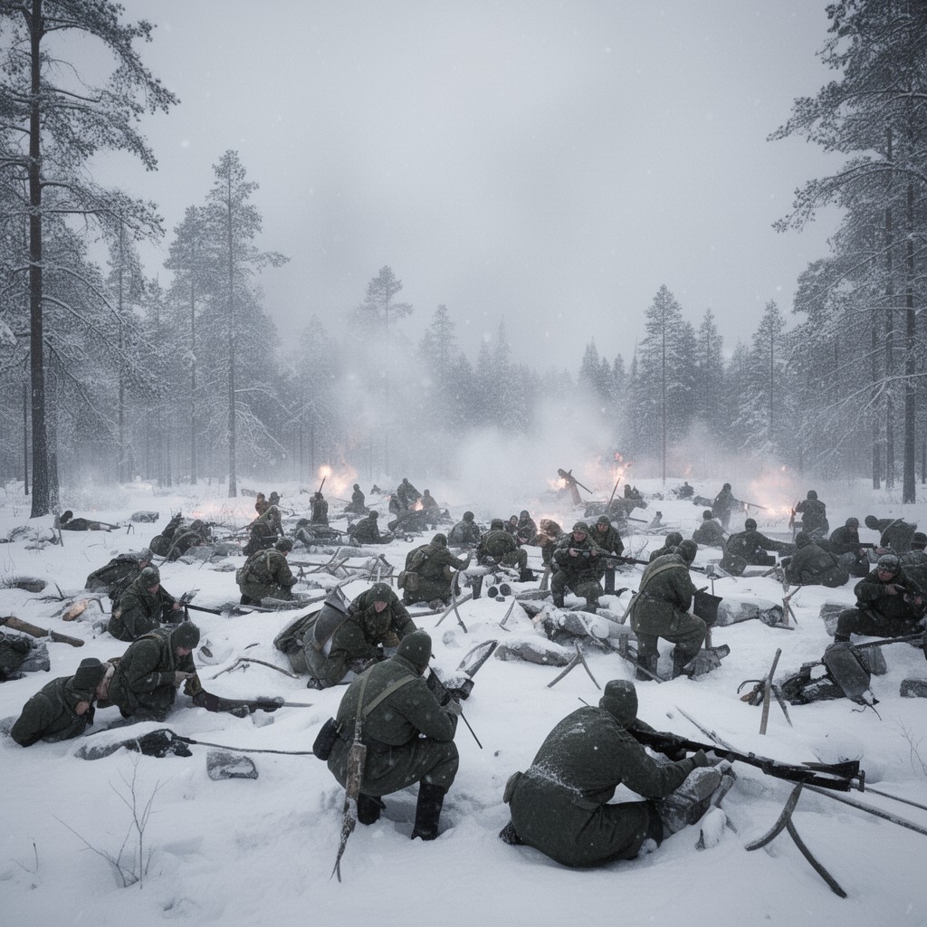 AI-generated illustration of Battle of Suomussalmi