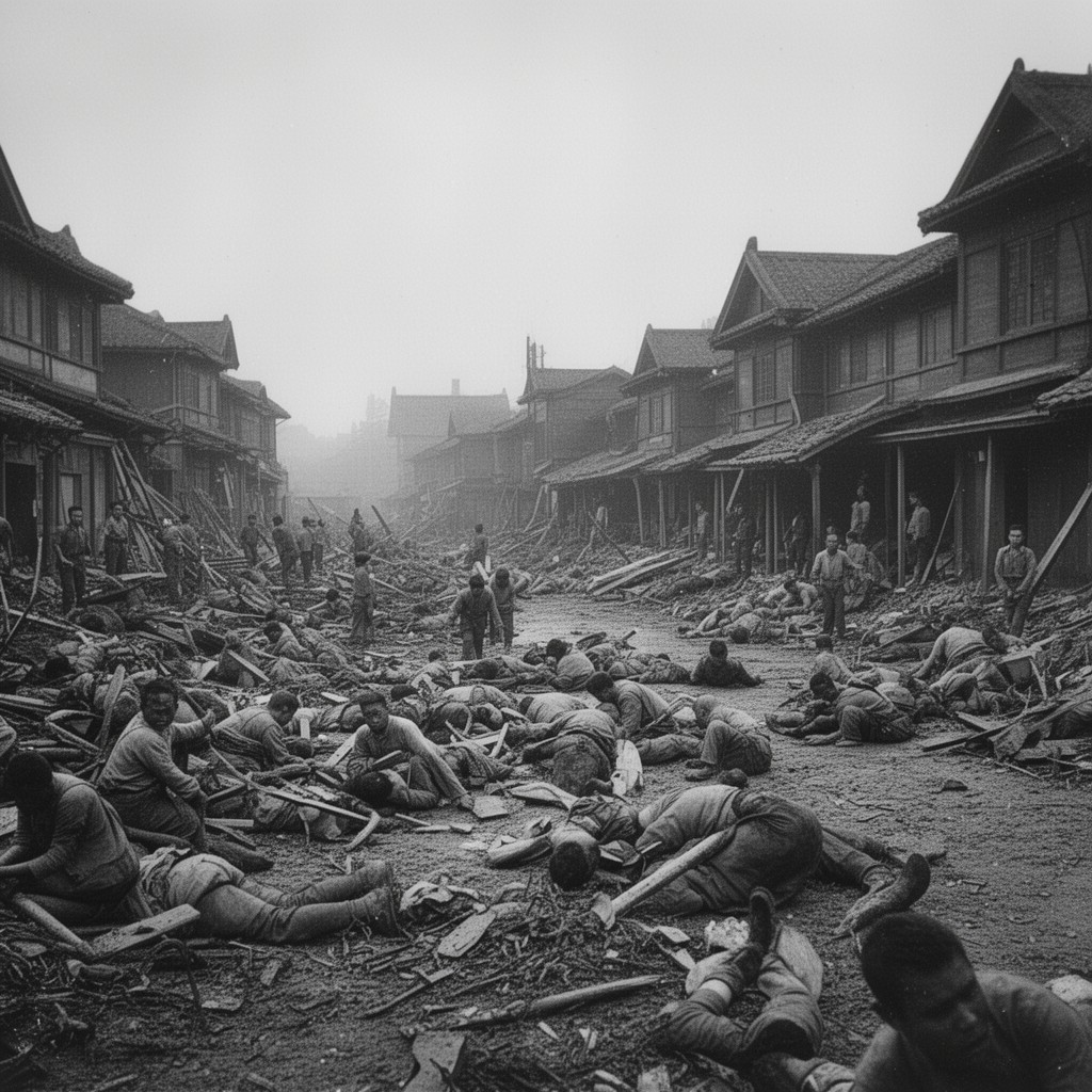 AI-generated illustration of Nanjing Massacre