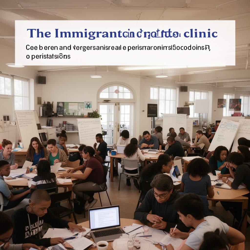 AI-generated illustration of Immigrants’ Rights Clinic
