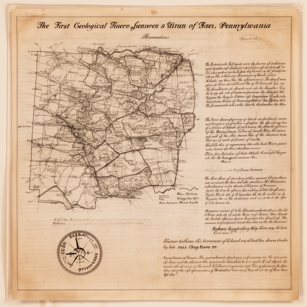 AI-generated illustration of first geological survey of Pennsylvania