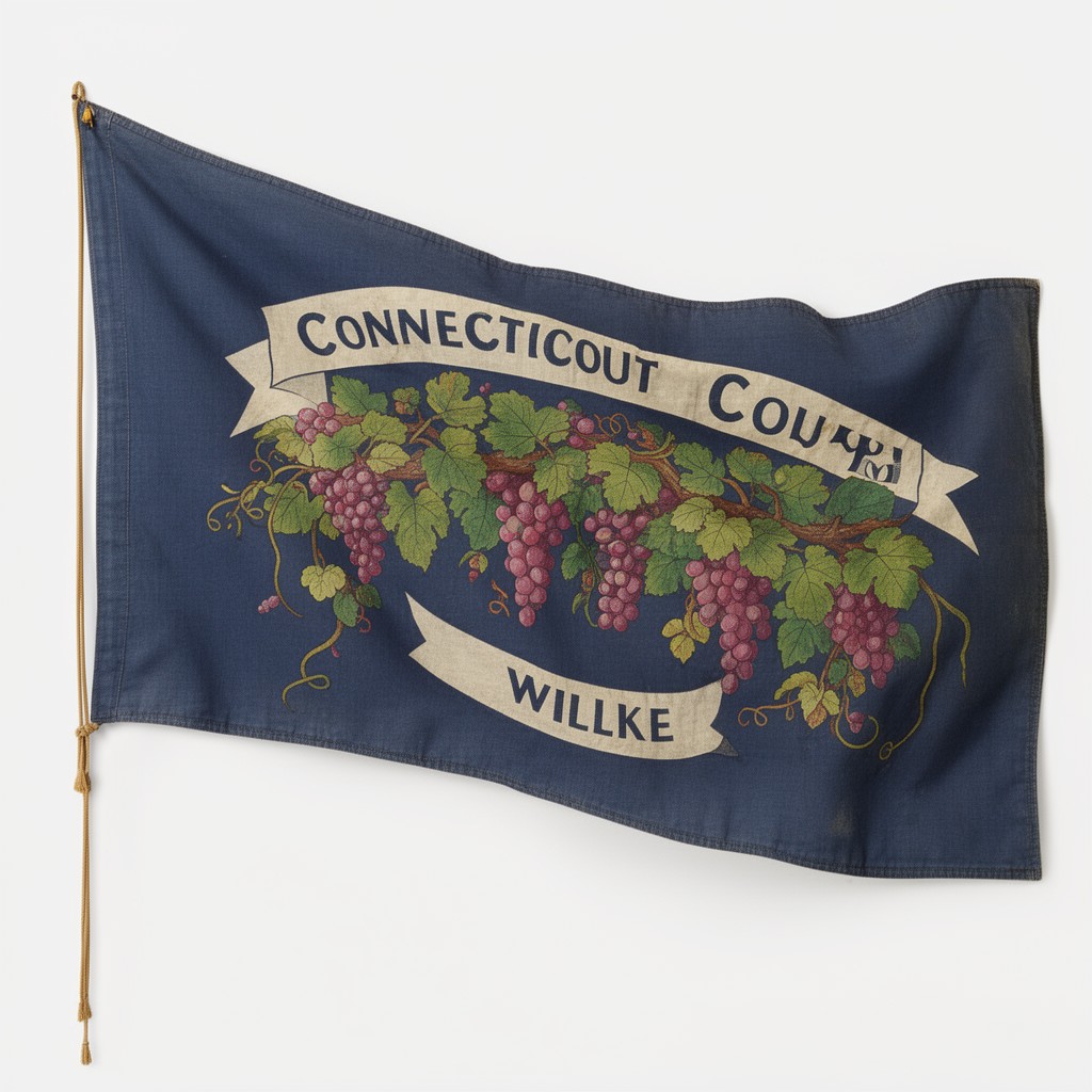 AI-generated illustration of Connecticut colonial flag