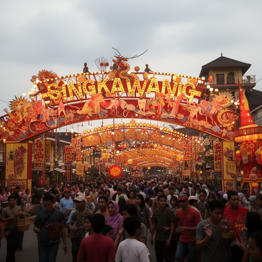 AI-generated illustration of Singkawang