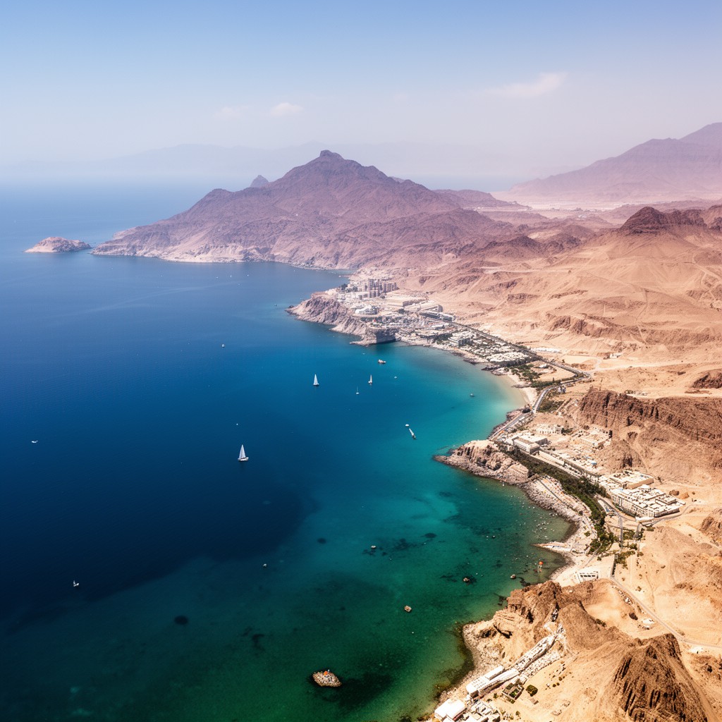 AI-generated illustration of Gulf of Aqaba