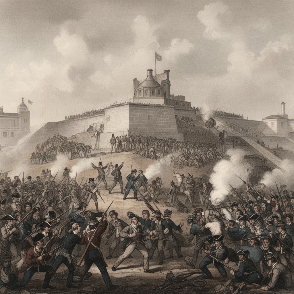AI-generated illustration of Battle of Bunker Hill